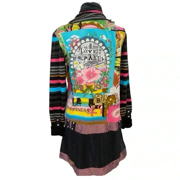 Savage Culture Womens Patchwork Cowl Neck Dress Size XL Pockets Art To Wear - Picture 14 of 14